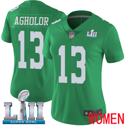 Women Philadelphia Eagles #13 Nelson Agholor Limited Green Rush Vapor Untouchable NFL Jersey Super Bowl->nfl t-shirts->Sports Accessory